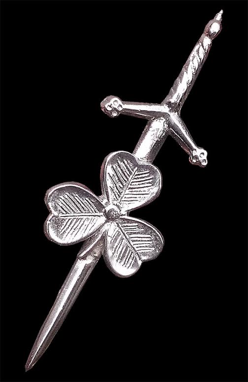 Scottish Shamrock Leaf Badge Kilt Pin for men-Essential Accessory